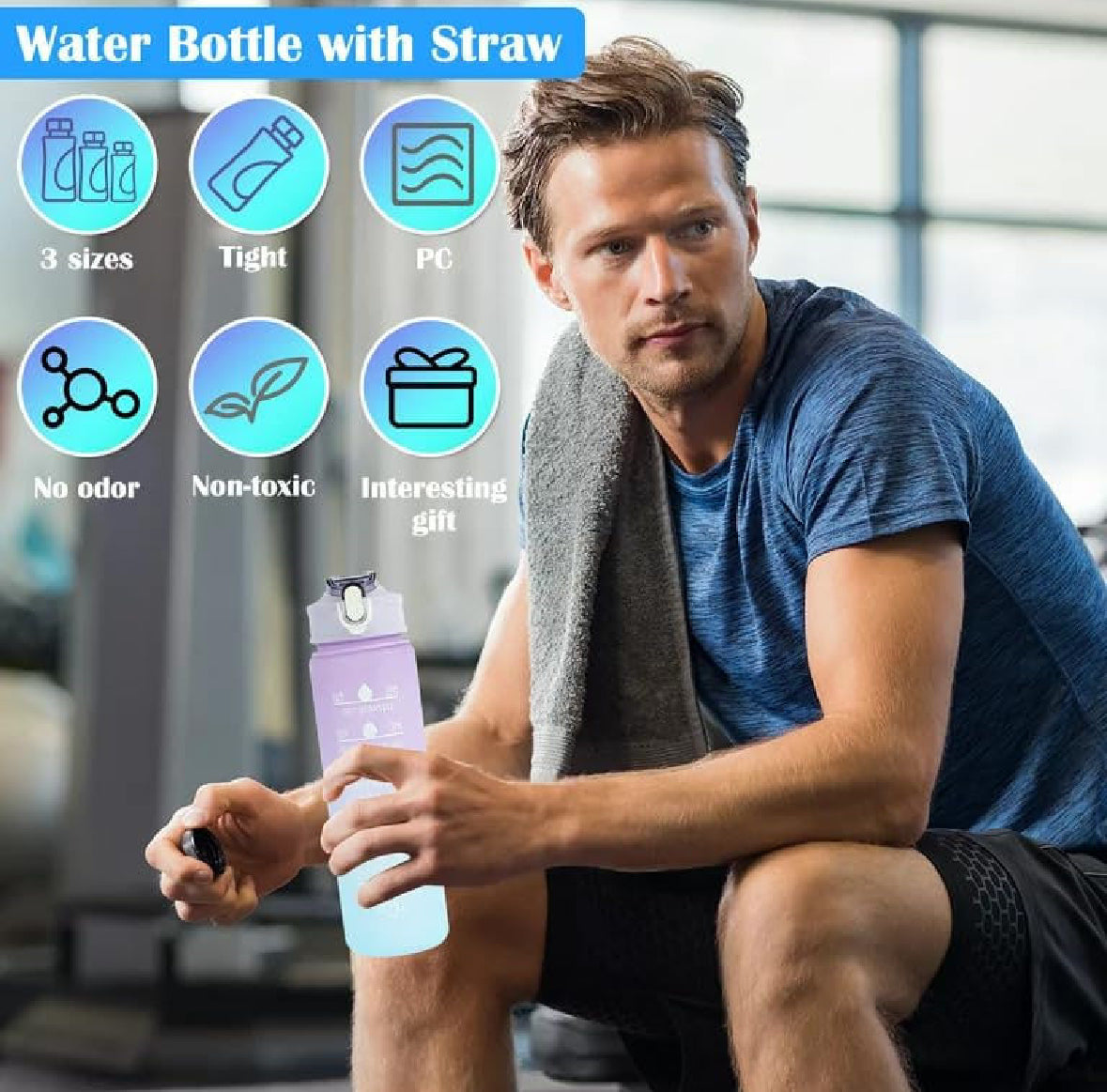 Motivational Sipper Water Bottle(Set of 3)