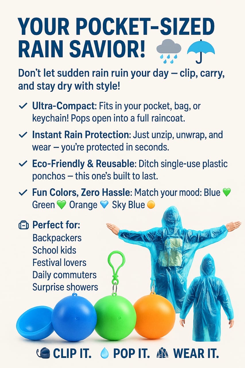 Ball Raincoat With Keychain