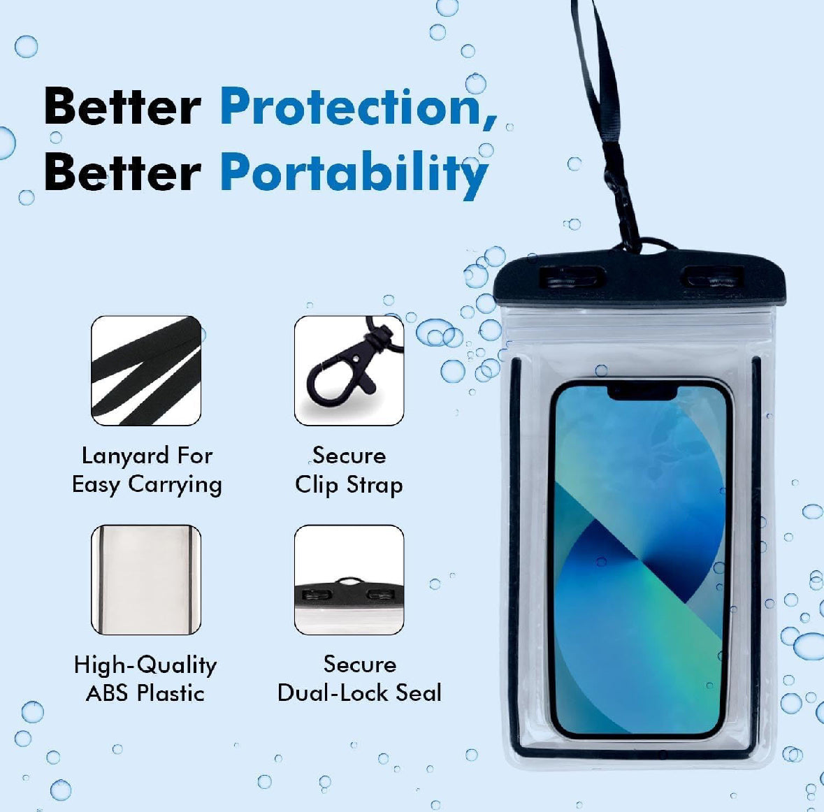 Pack of 2 Waterproof Mobile Phone Pouch  - New