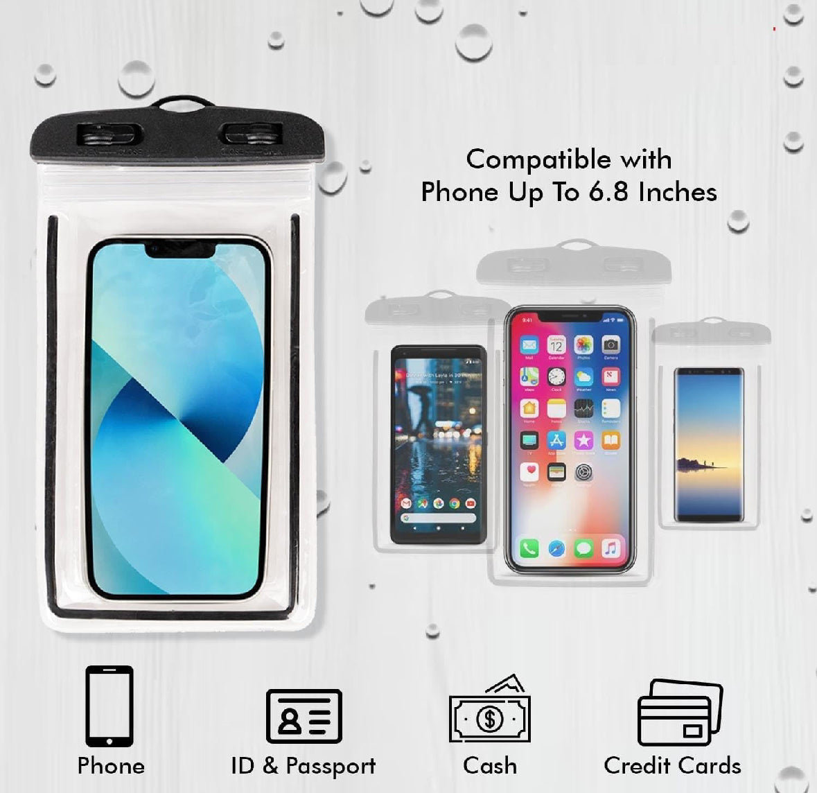 Pack of 2 Waterproof Mobile Phone Pouch  - New