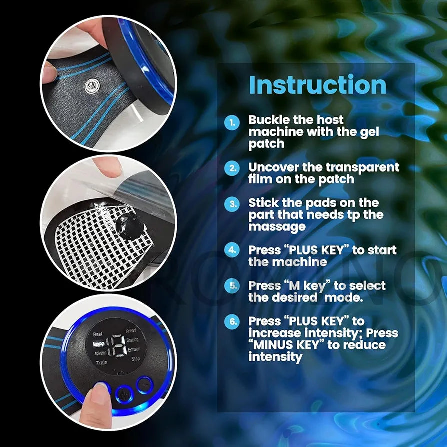 Wireless EMS Mini Body Massager Machine Portable Butterfly Massager Pads | Wireless EMS Muscle Stimulator for Back,Shoulder, Neck & Body Pain Relief